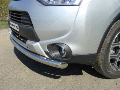 Защита переднего бампера 60 мм ТСС для Mitsubishi Outlander 2014-2015