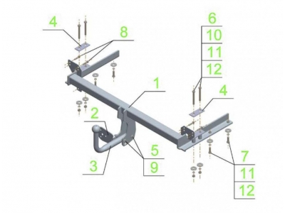 Фаркоп Avtos для Kia Spectra 1999-2009