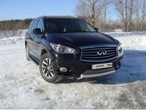 Защита передняя овальная короткая 75-42 мм для Infiniti JX35/QX60 № INFJX3513-02