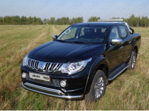 Защита передняя двойная 76-75 мм для Mitsubishi L200 № MITL20015-03