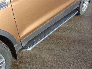 Пороги с площадкой нержавеющий лист 42 мм для Ford Explorer № FOREXPL12-16