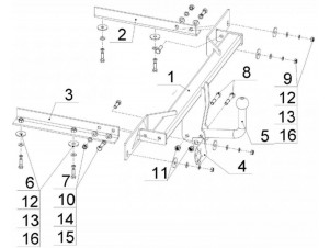 ТСУ Фаркоп Avtos на Opel Astra J № OP 05